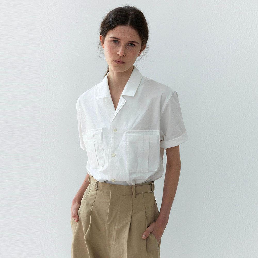 [9차 재입고] standard open half shirts ( white )