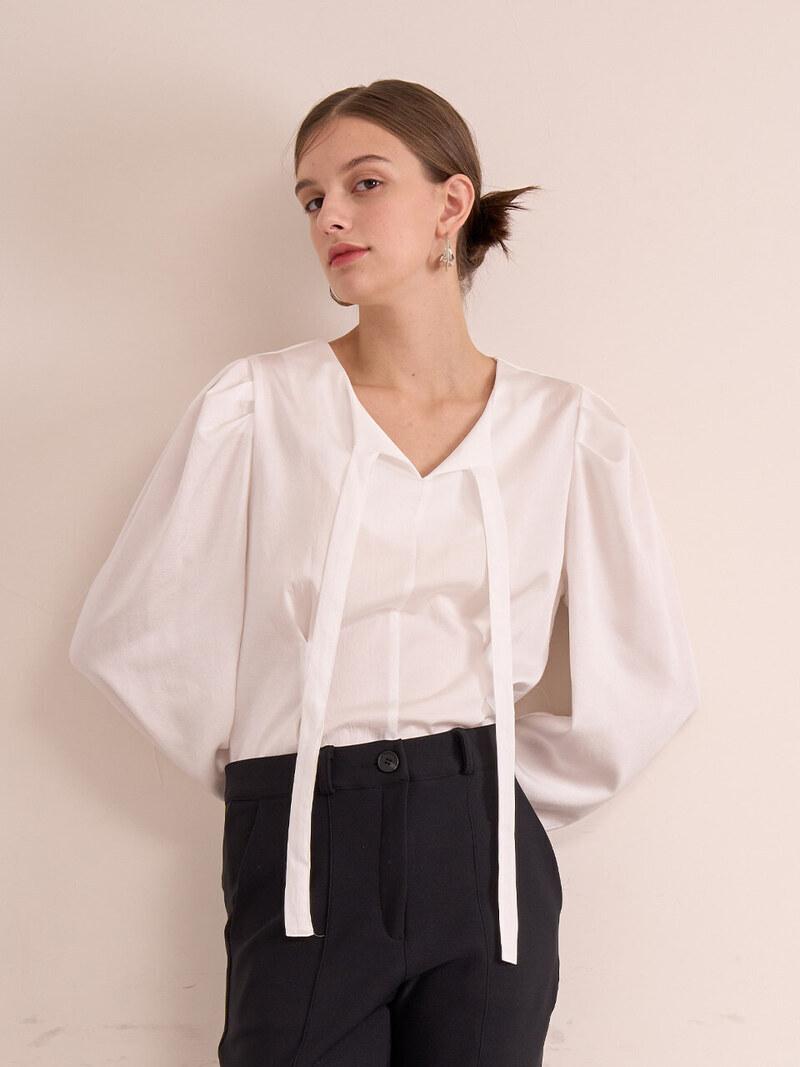 스트랩 블라우스 화이트 [T23]