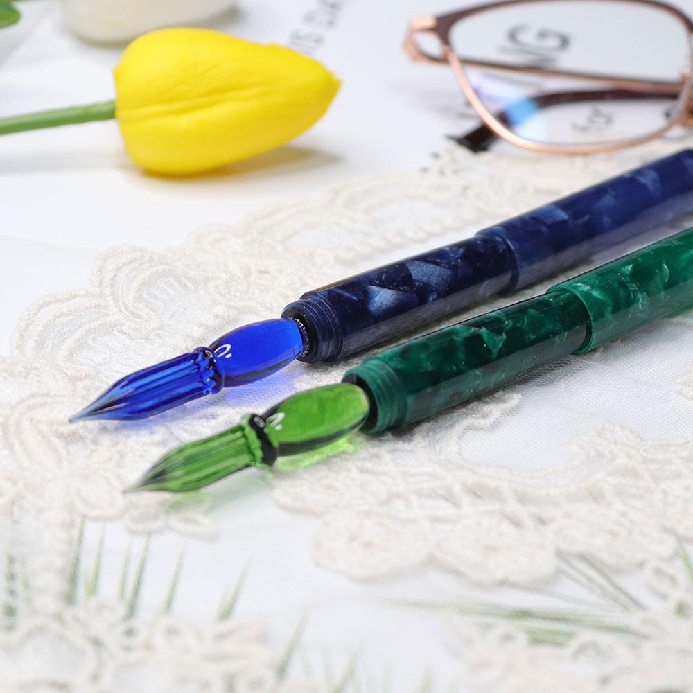 마존 MAJOHN 모지앙 문맨 N10 글라스펜 마블 미니 캘리그라피 만년필 잉크