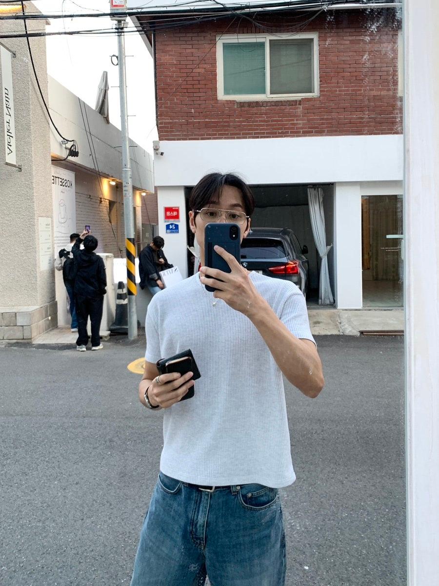 Ge cropped muscle waffle tee