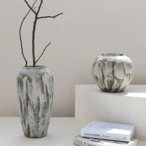 고즈넉한 잔결 감성 도자기 토분 빈티지 오브제 화분