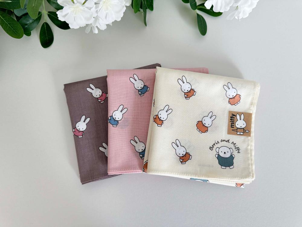 일본 미피 손수건 2024 FW 작은 미피와 보리스(아이보리)