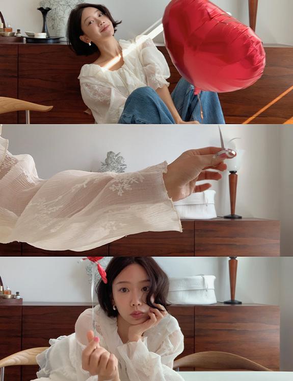 에비 레이스 블라우스