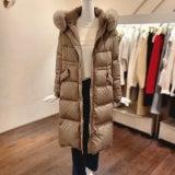 지컷 폭스 퍼 후드 벨티드 롱 다운 자켓 7254417121