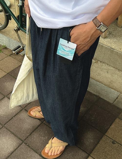 [Cooling denim] 와이드 밴딩팬츠(3color,S~2XL)