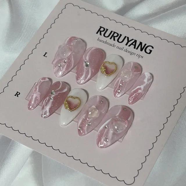 🤍빠른출고🤍 60% 핑크빔 수제네일팁