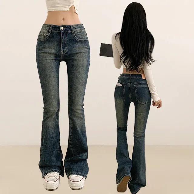 [XS~XL/미친핏🔥] 로우라이즈 워싱 데님 스판 롱부츠컷 팬츠