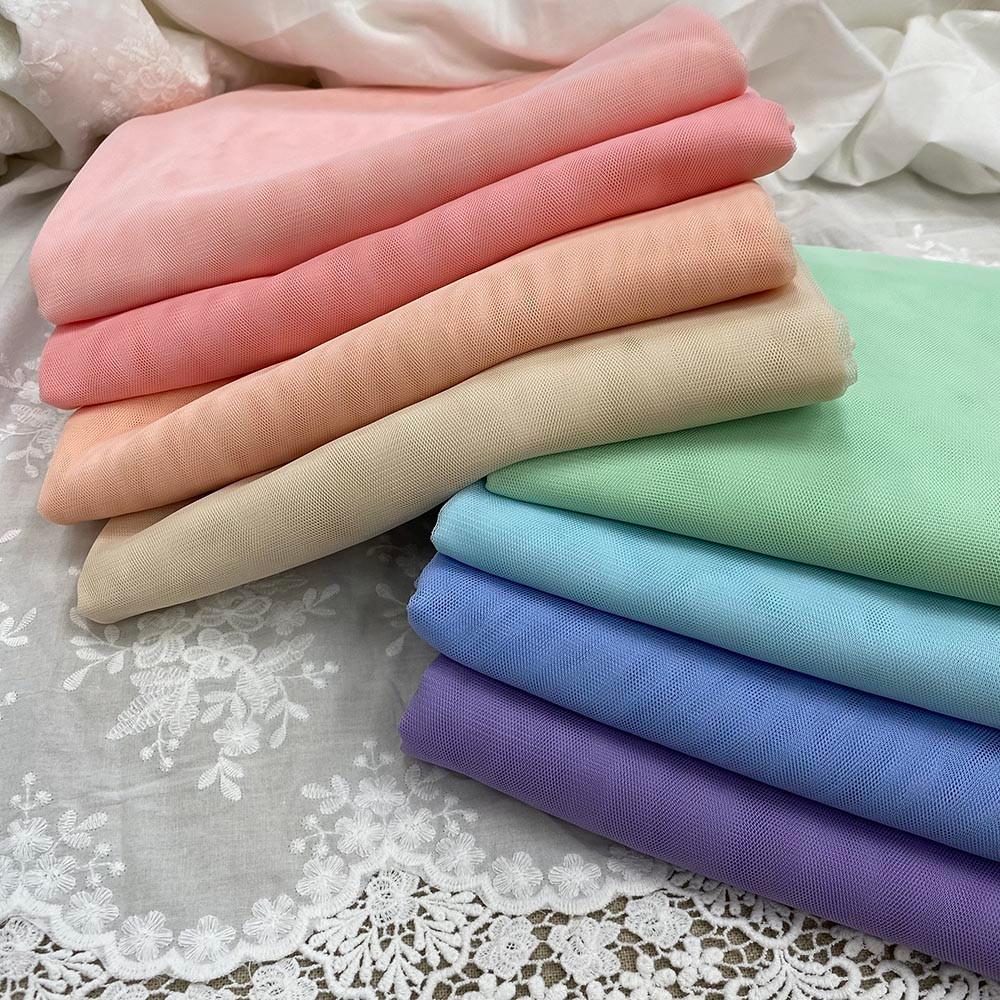 [파스텔] 무지 망사 폴리 대폭 치마 안감 레이스 메쉬 원단