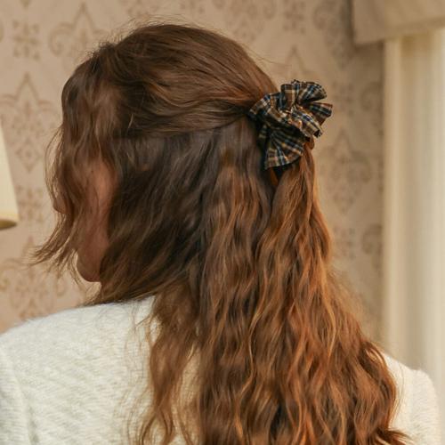 DD_Autumn plaid round scrunchie_2color