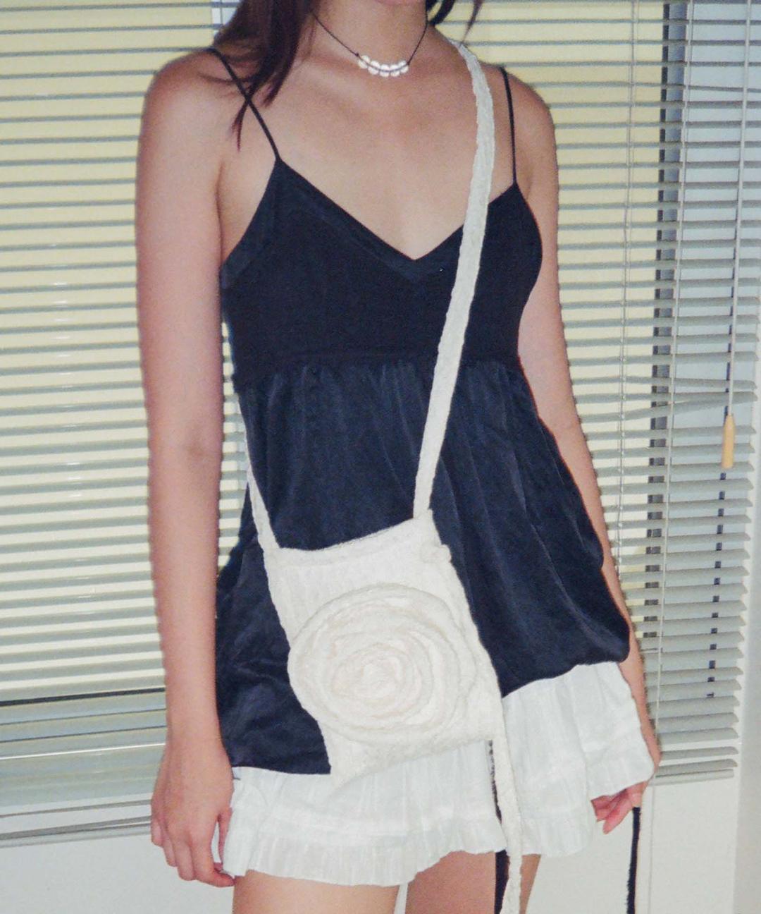 로즈 자카드 백 - 아이보리