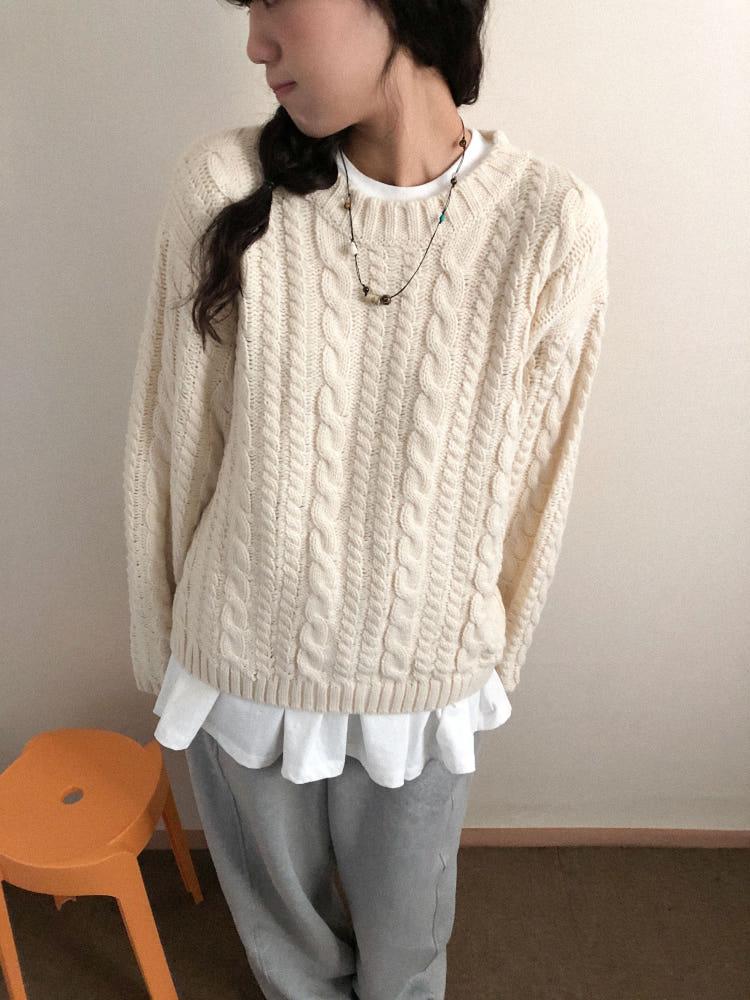 슈가 케이블 니트 (2c)