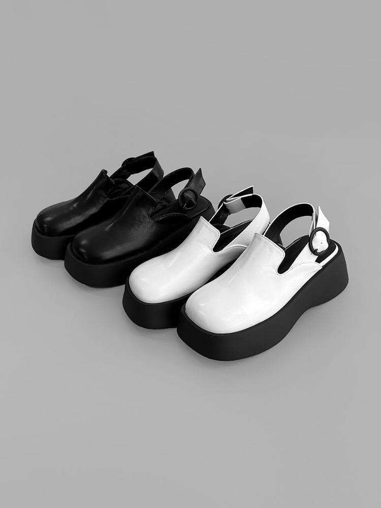 일시품절) 슬링백 통굽 로퍼 (6cm)