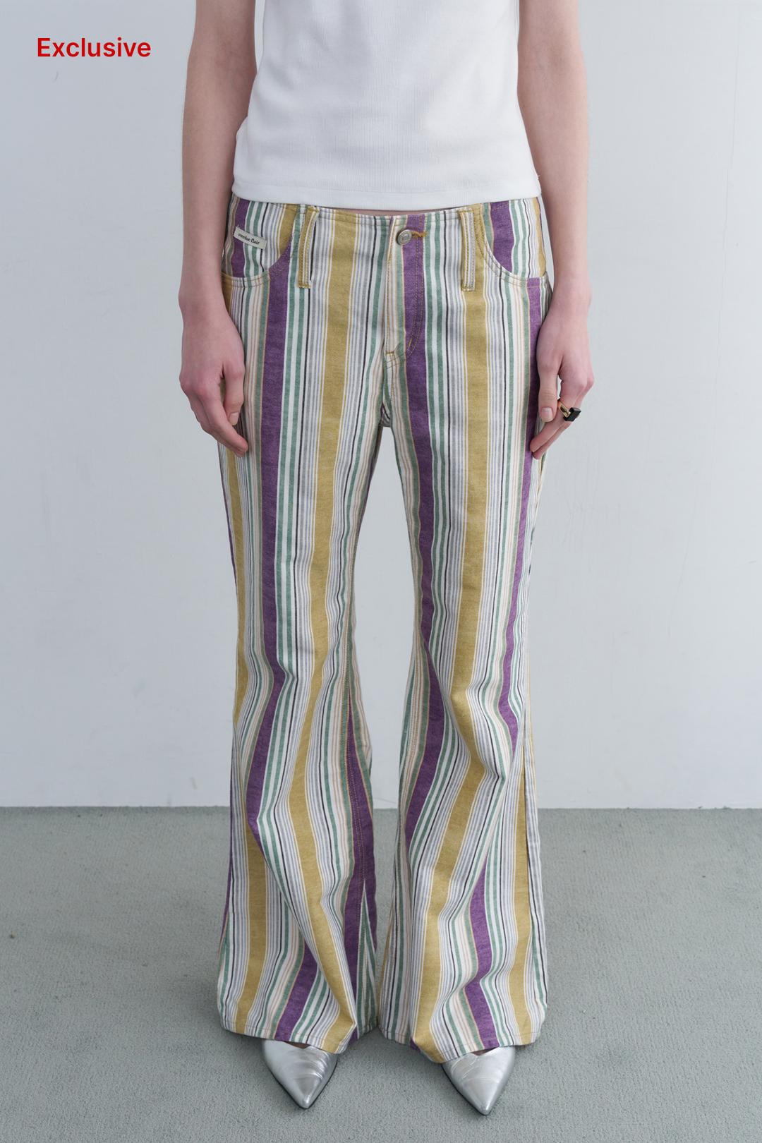 [EXCLUSIVE] RETRO STRIPE BOOTCUT DENIM PANTS_VERY PERI