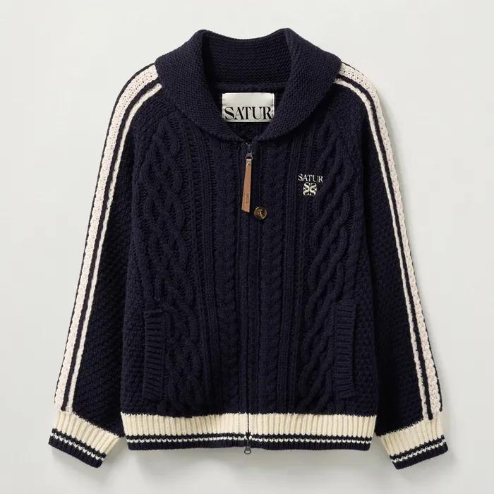 (W) 로턴 코위찬 니트 가디건 네이비