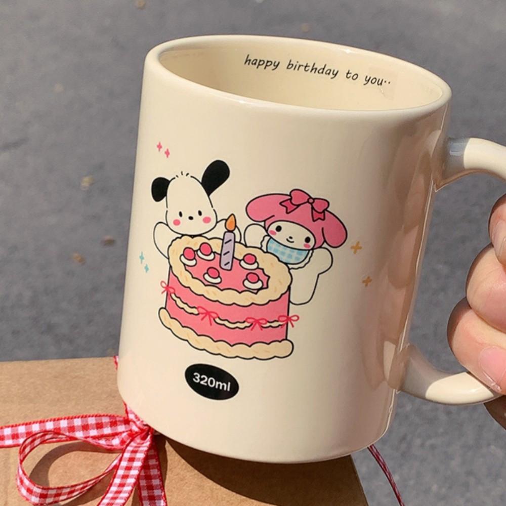 포차코 마이멜로디 머그컵 생일 축하 선물 컵 도자기 세라믹 그래픽 캐릭터 산리오 찻잔
