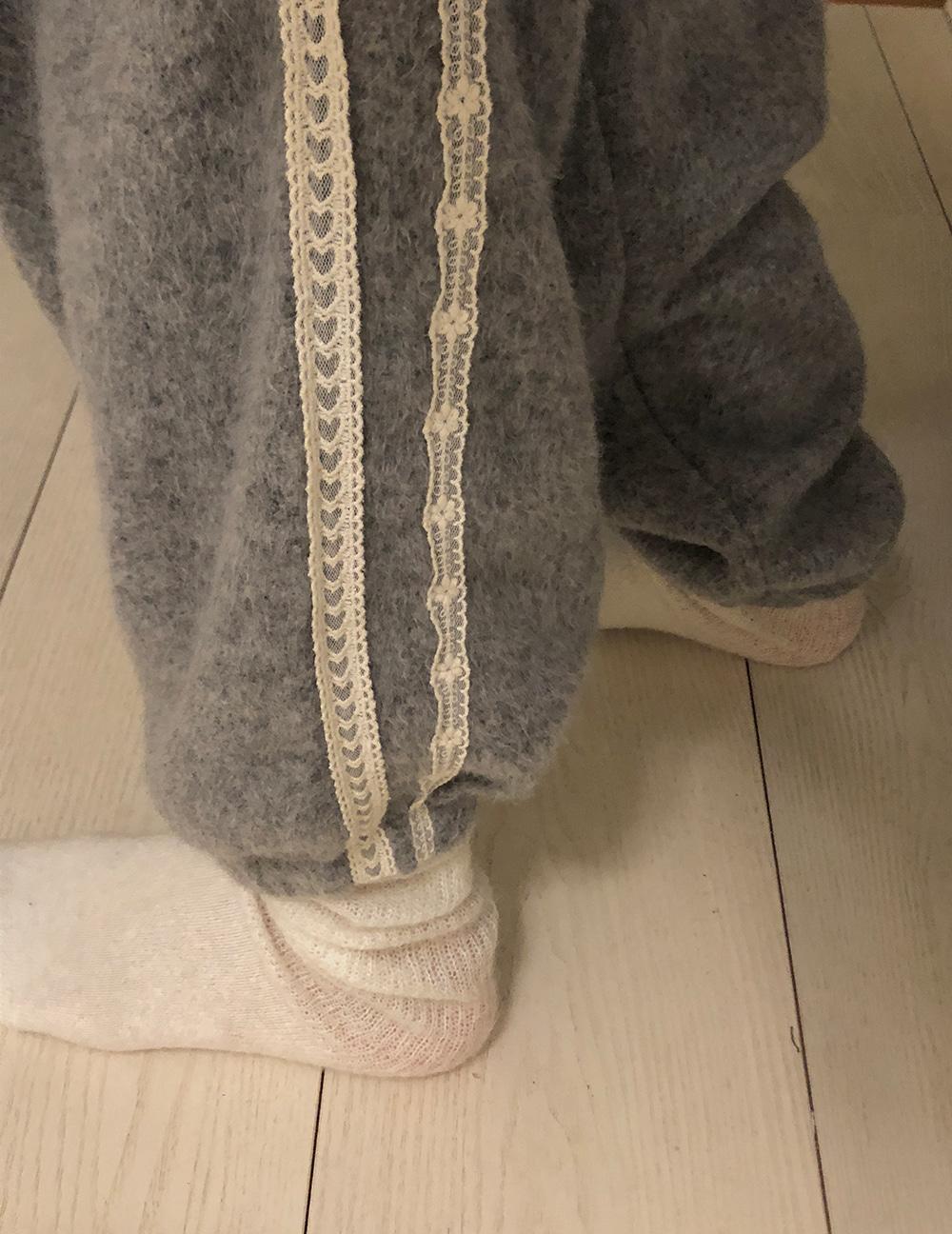 [러블리🤍] 레이스 후리스 조거팬츠