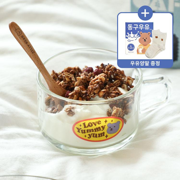 '선물하기 단독' 시리얼볼&우드스푼&동구우유(양말) 선물 세트 (2종 택1)