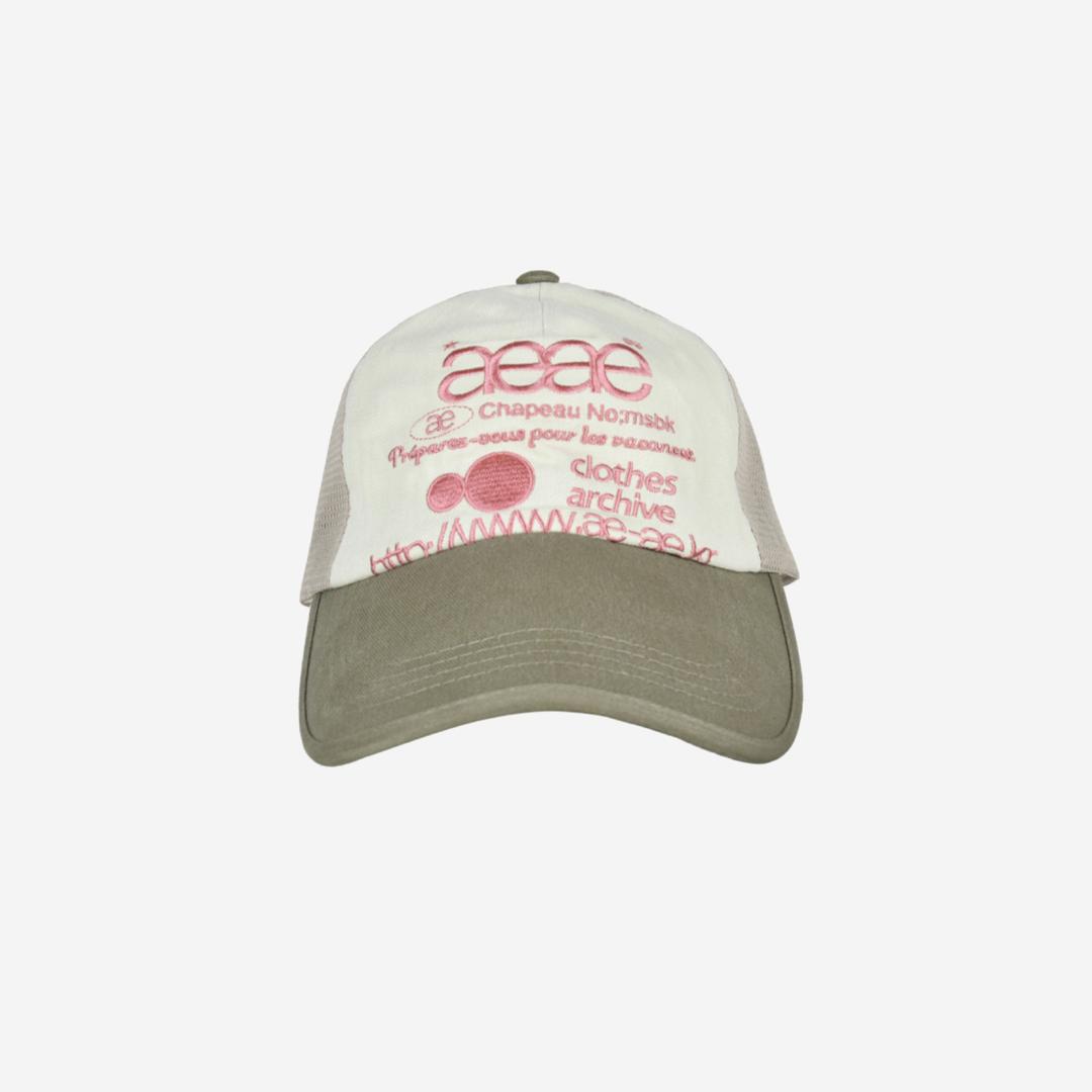 Aeae Web Logo Mesh Cap Olive Beige