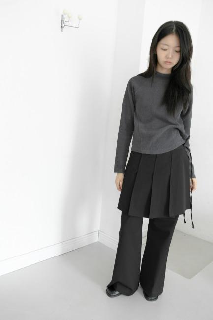 pleats wrap mini skirt(2colors)