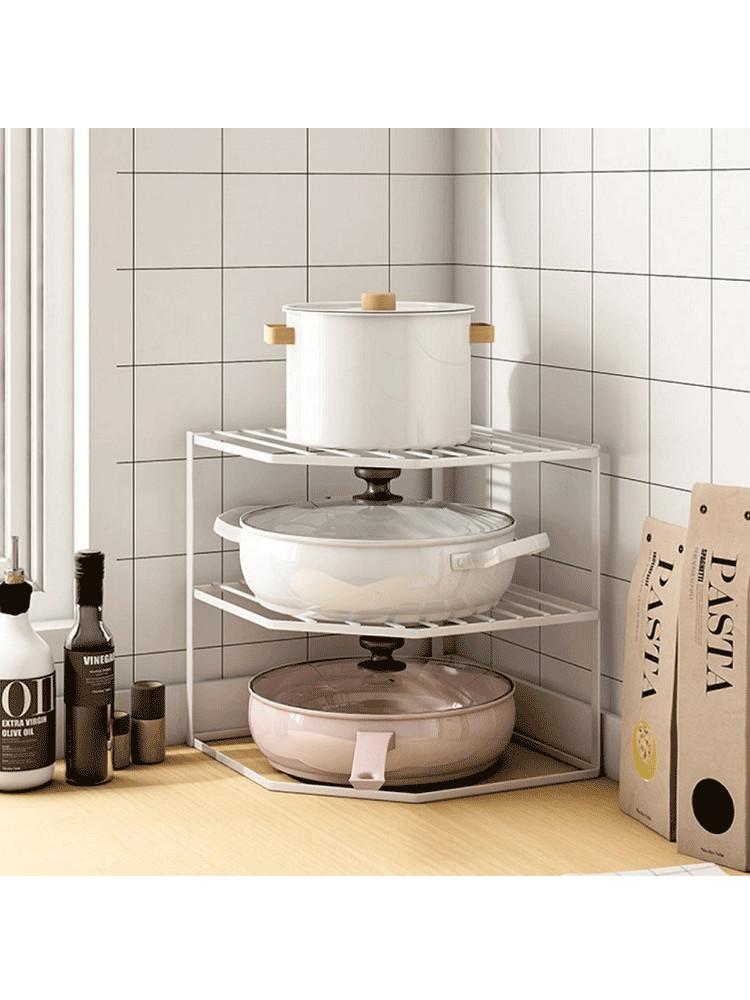 모던 3단 코너 싱크 선반 좁은 틈새 모서리 활용 수납장 수납대