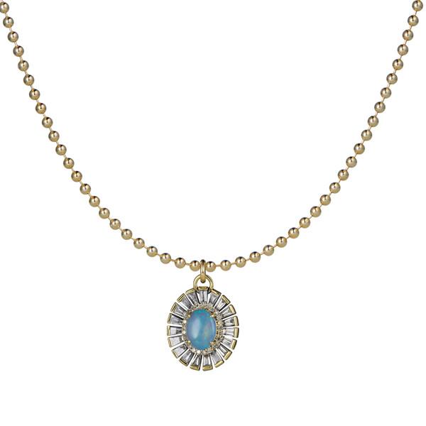 Lavender Opal Flower Necklace