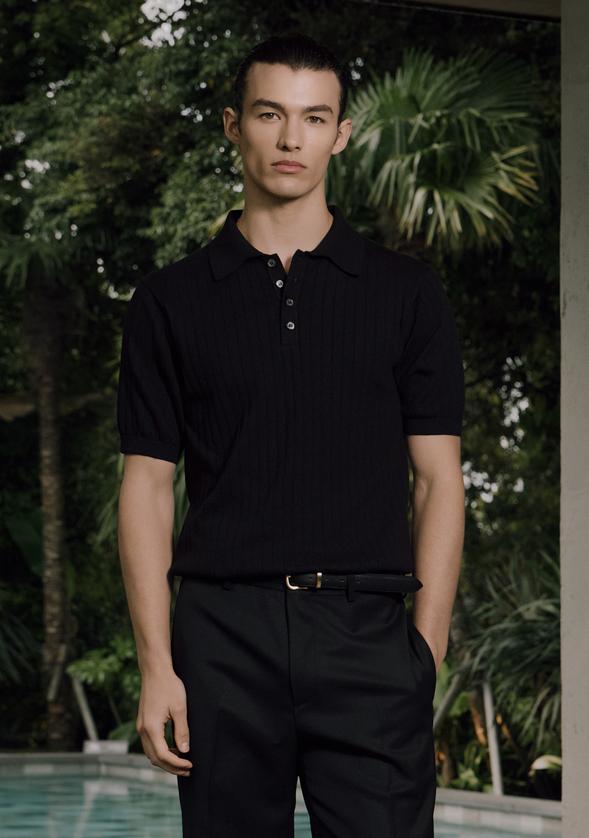 (세비지) Half Polo Knit - Black