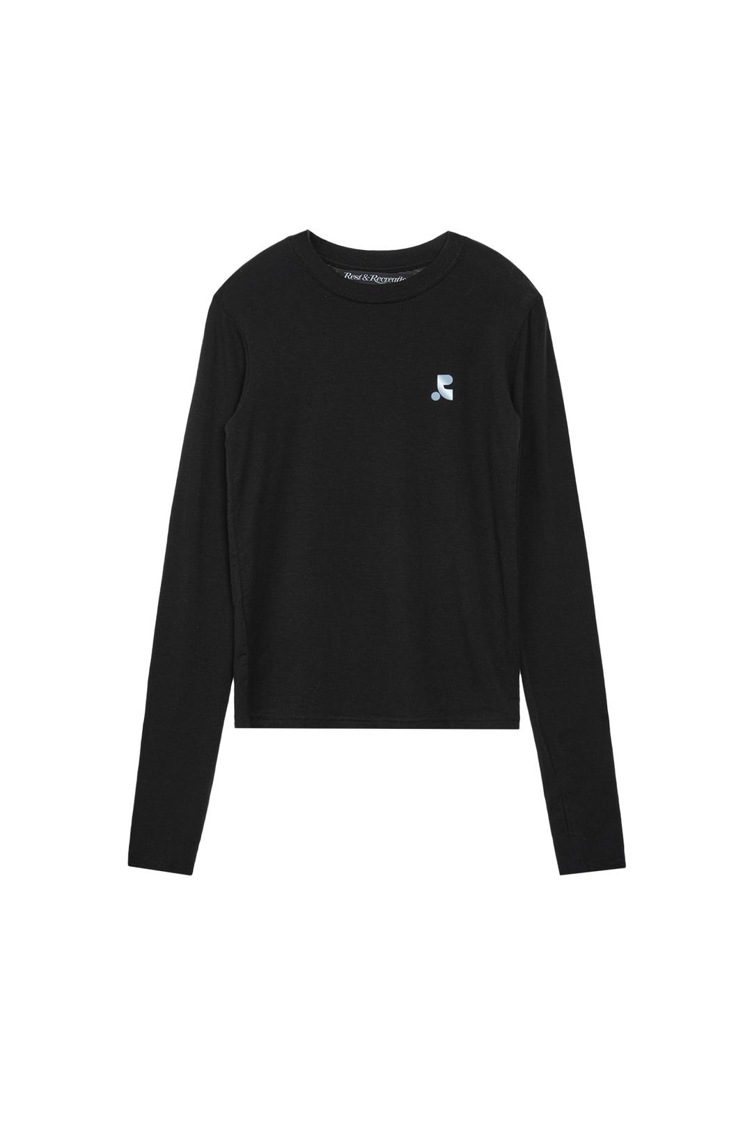 LOGO LONG SLEEVE TOP - BLACK