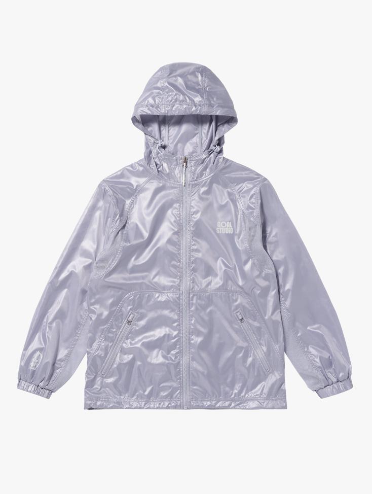 GLOSSY HOODED LIGHTWEIGHT JACKET-LAVENDER