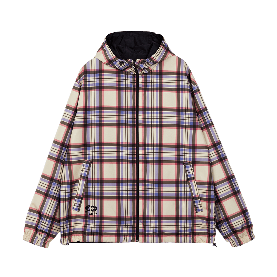 Check Pattern Reversible Windbreaker Pink
