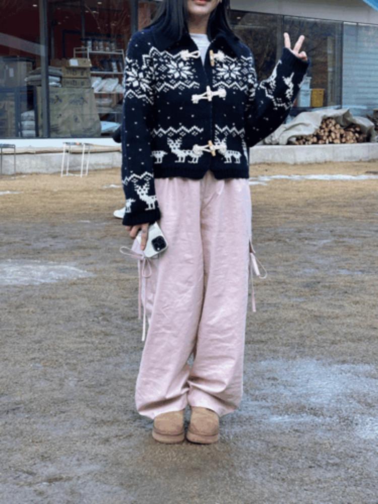 957 리본 카고 풀밴딩 면팬츠[4color/S-3XL]