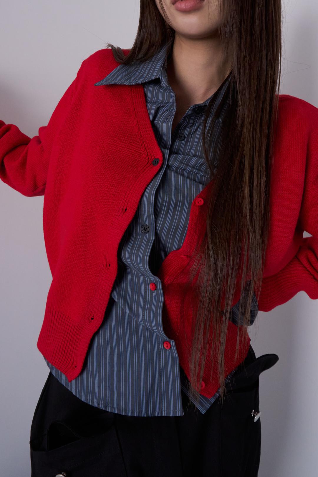 Wool V-neck Knit Cardigan (4c)