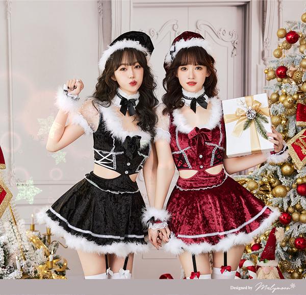 Side cut Santa《Christmas cosplay 6-piece set》【Malymoon】[9762]