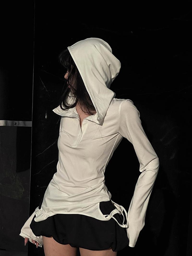 Mono Hole Strap Button Slim Hood sleeve (2Color)