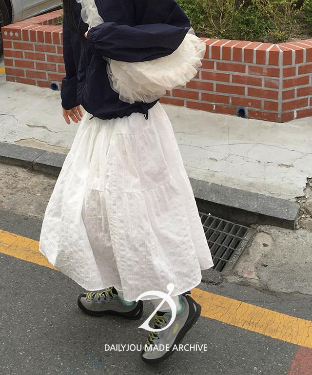 데일리쥬 [MADE] 허드슨 코튼 캉캉 롱 스커트 (롱/미디)
