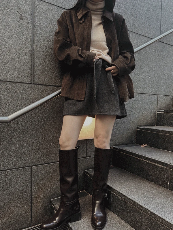 [속바지내장] made. 쿠즈 매듭플레어 니트스커트 (치마바지) - 3 color