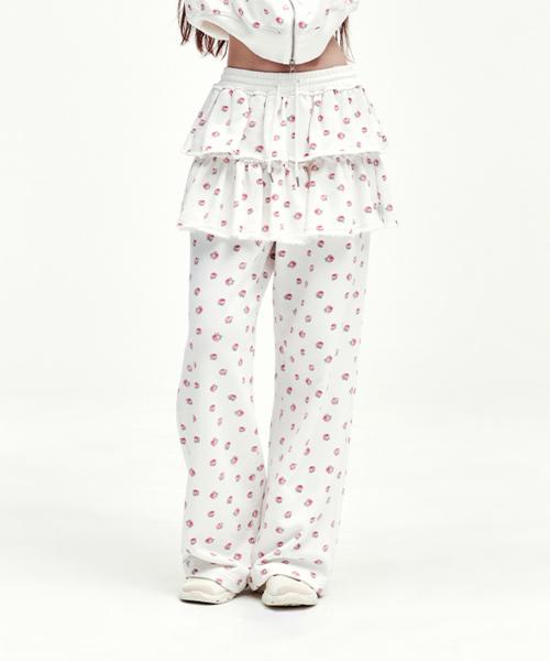 유희(YOUHEE)  FLOWER PATTERN LAYERD SKIRT PANTS WHITE - 사이즈 & 후기 | 무신사