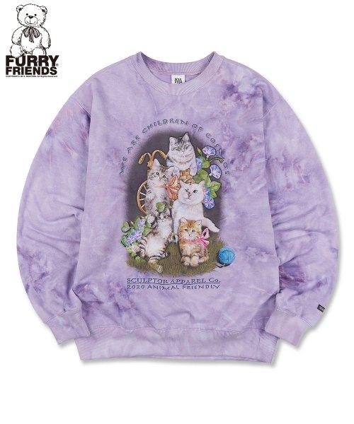 Kitten Friends Tie-Dye Sweatshirt  Light Purple