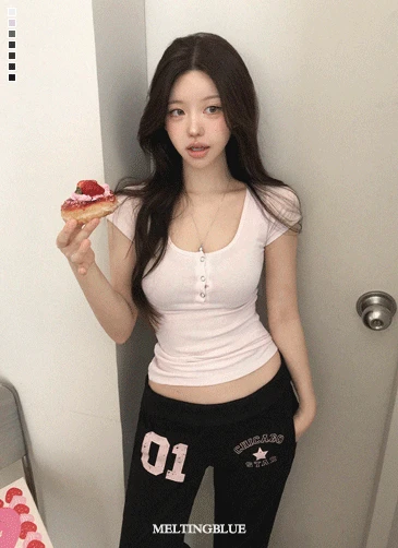 *ପ 상상이상핏 ੭* [핏보장/MD강추!]비에 유넥 또또 스냅 단추 반팔 티셔츠