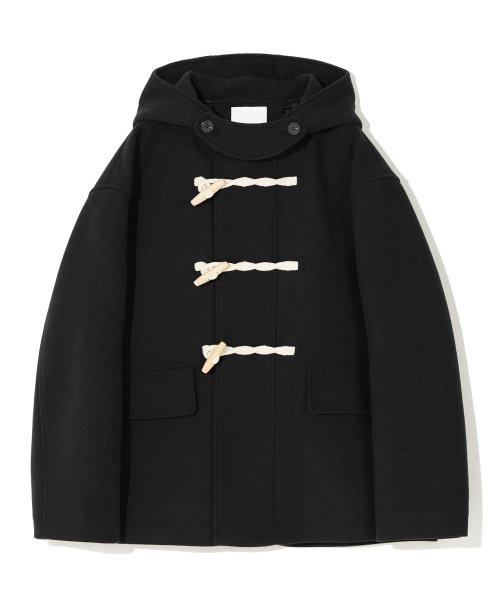 WOOL 더플 숏 코트_블랙