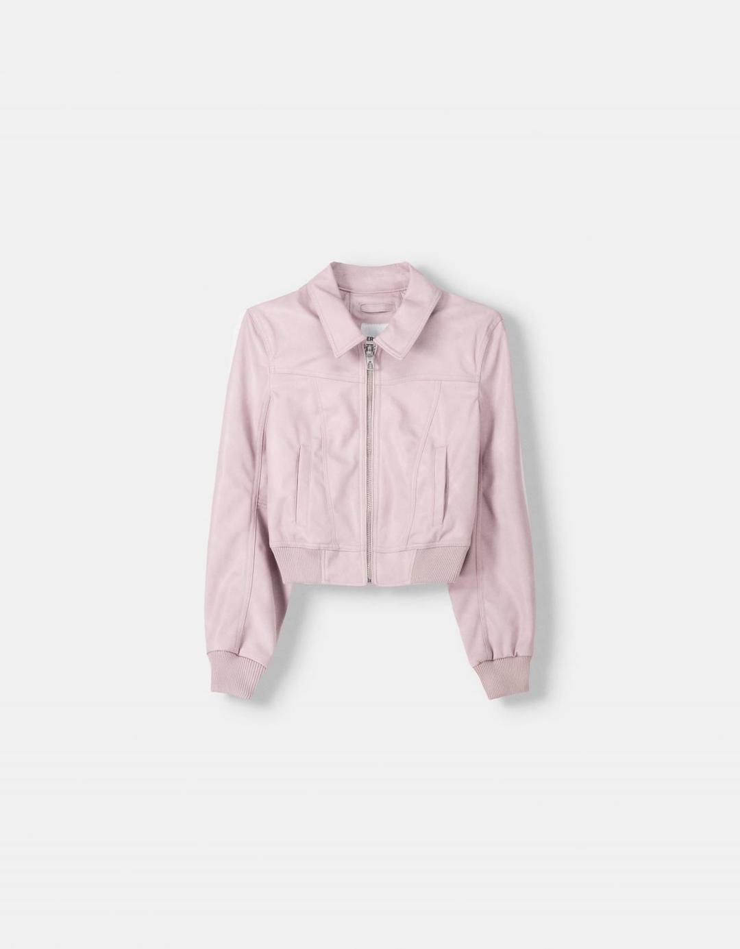 스페인샵 버쉬카 인조 가죽 재킷 1420/718 PINK