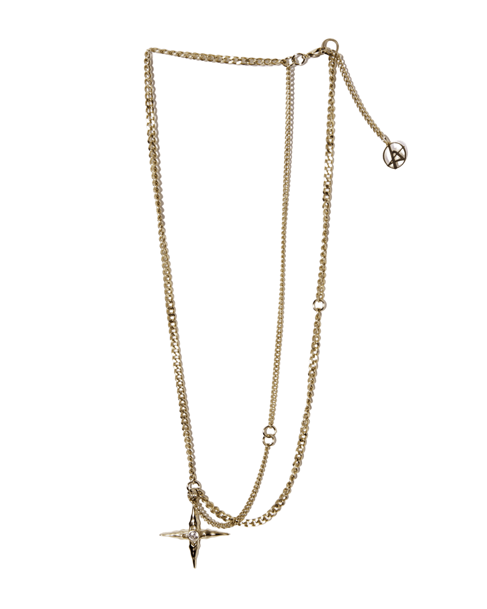 MOLTEN CROSS NECKLACE GOLD (WA301)