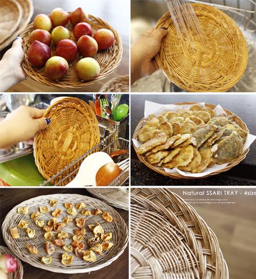 그릇처럼 탄탄하고 휘어짐 없이 짠짠한 싸리접시/쟁반- 4size  싸리쟁반/싸리채반/트레이