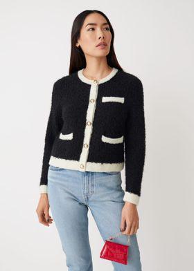 골드 버튼 니트 가디건