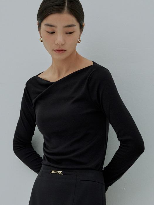 VENE SHIRRING TEE (3colors)
