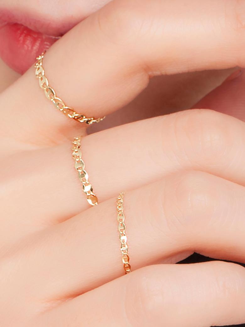 14k 18k 플랫 체인 반지