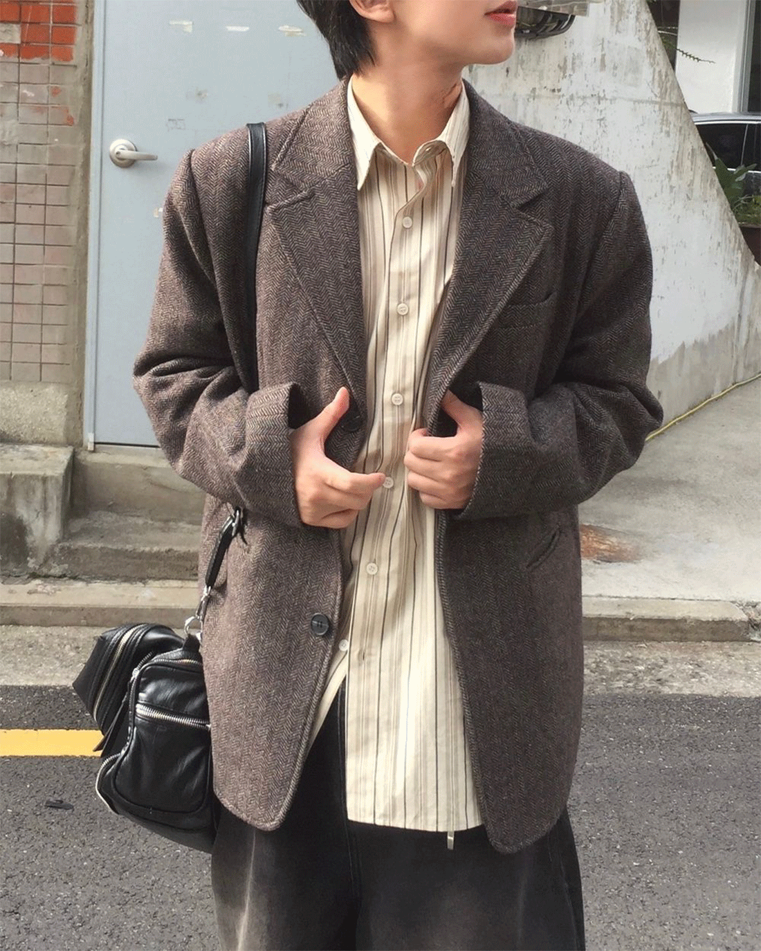 클래식 오버 헤링본 자켓 2C