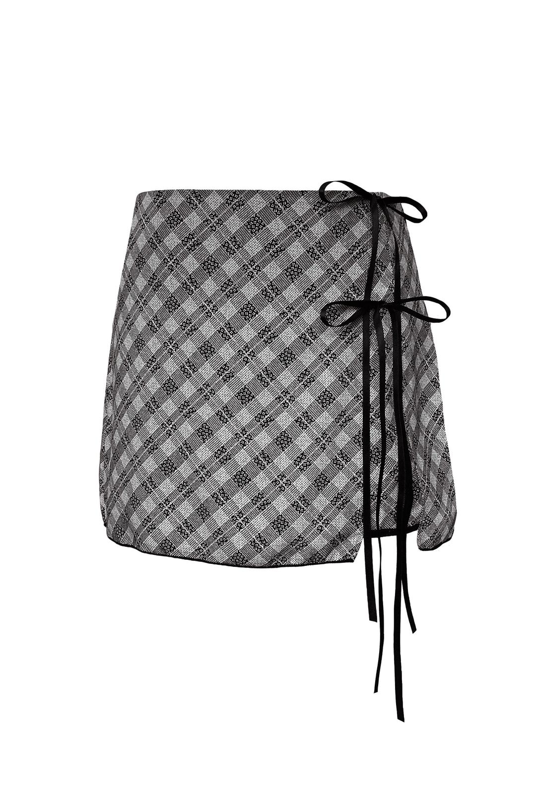 Ribbon check skirt