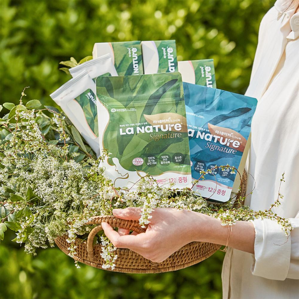 라네이처 시그니처 생리대 중형 12매 X 4팩