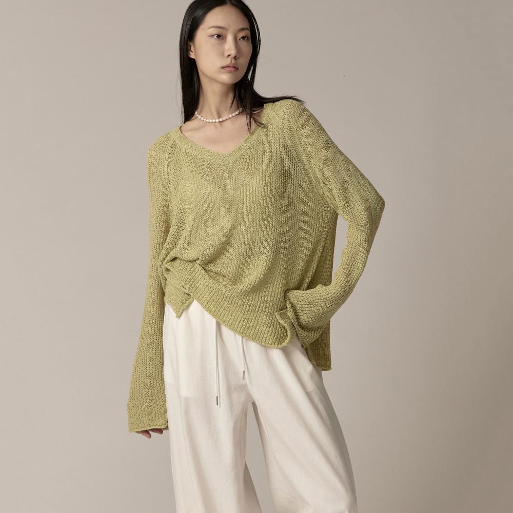 부클 헤라시 브이넥 데일리 썸머 니트