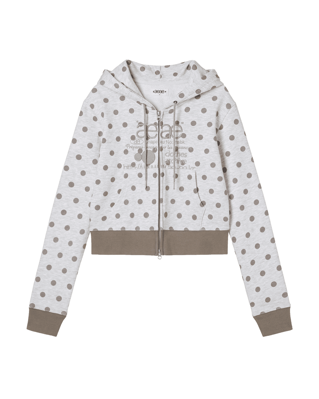 [3/20 예약발송] WEB LOGO CROP HOOD ZIP UP [DOT LIGHT GREY]